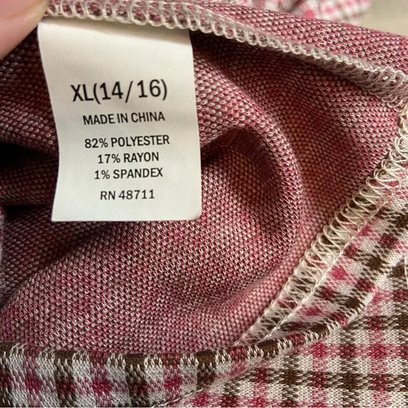 Colorful Planet, Kids XL 14/16, Pink and Brown‎ Plaid Dress NWT - Picture 10 of 10